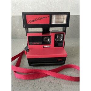 Vintage Polaroid Cool Cam 600 Instant Film Photo Camera Red Black Tested Working